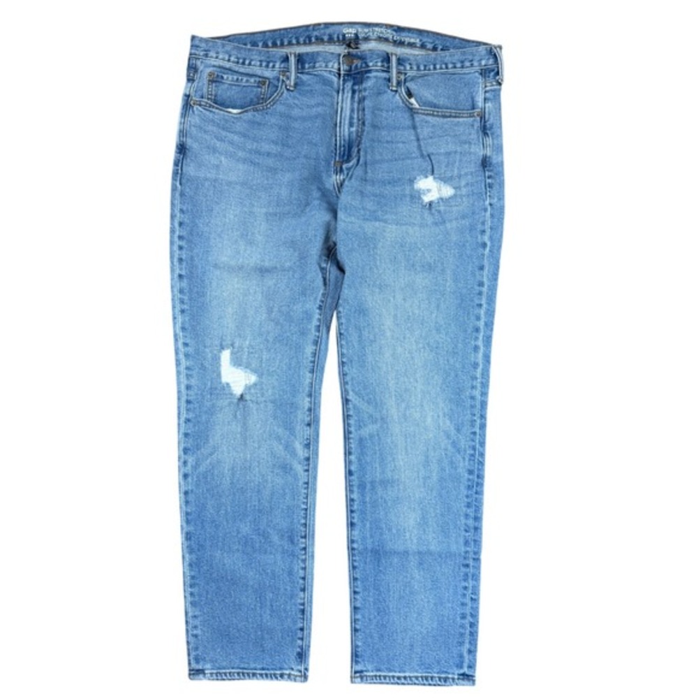 Gap Slim Stretch Mens Jeans Size‎ 40x32 Light Wash Distressed Denim